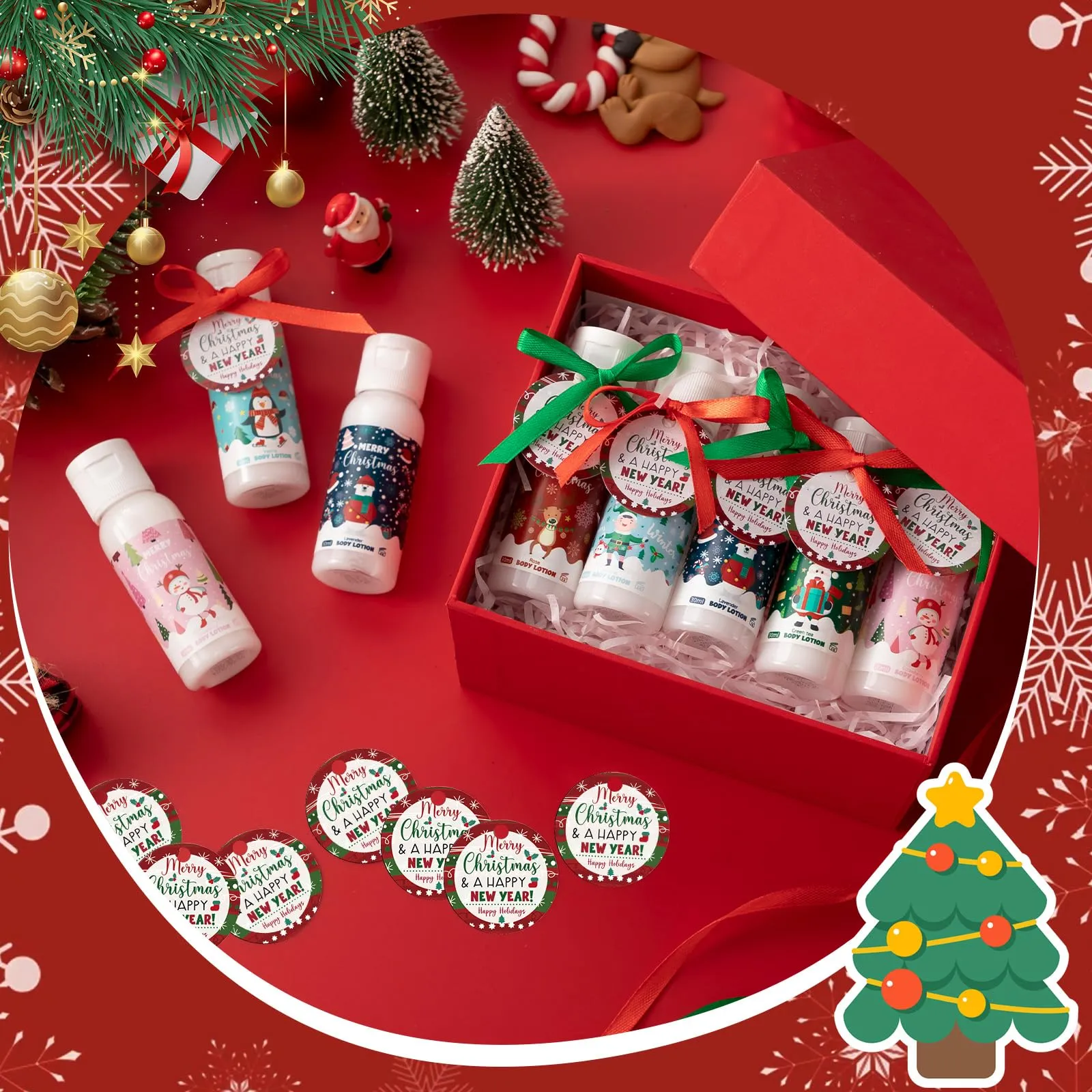 Dimsile 36 Set Christmas Hand Cream Gift Moisturizing Hand Lotion for Women Travel Size Christmas Hand Lotion for Dry Hands Christmas Party Favors with Card for Xmas Mother Teacher Stocking Stuffer