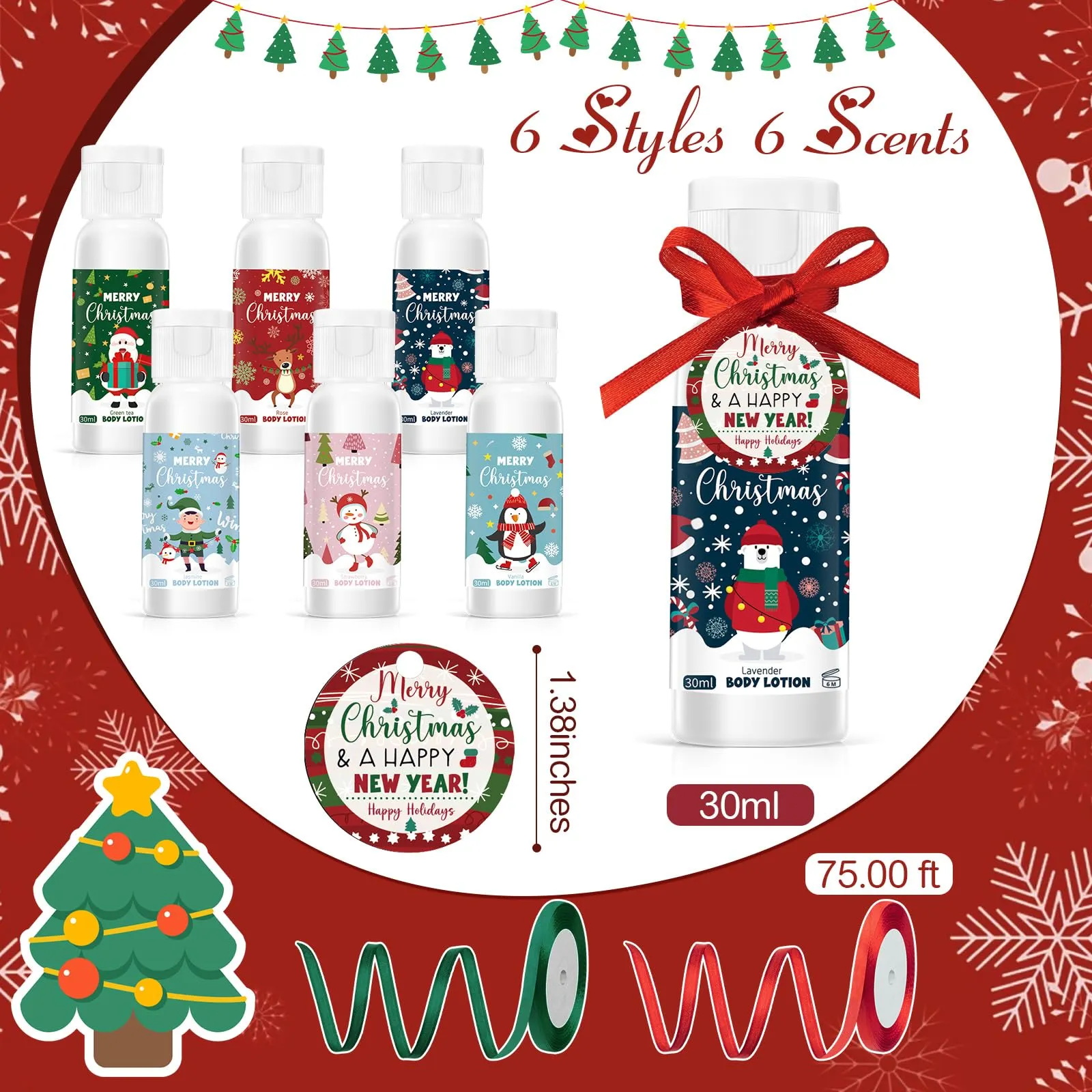 Dimsile 36 Set Christmas Hand Cream Gift Moisturizing Hand Lotion for Women Travel Size Christmas Hand Lotion for Dry Hands Christmas Party Favors with Card for Xmas Mother Teacher Stocking Stuffer