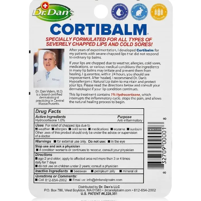 Dr. Dan’s CortiBalm Lip Balm for Severe Chapped Lips