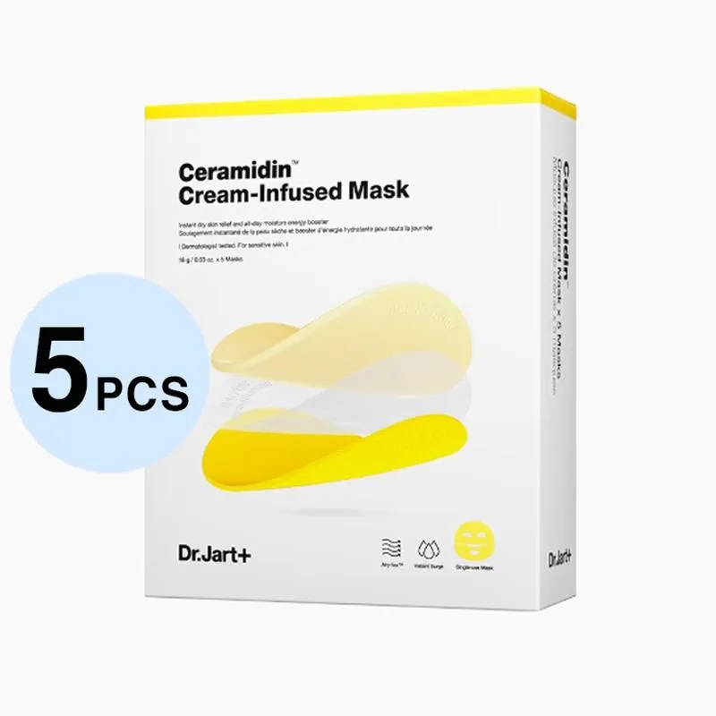 Dr.Jart  Ceramidin™ Cream-Infused Mask Sheets 18g/0.63oz X 5PCS (3 Options)