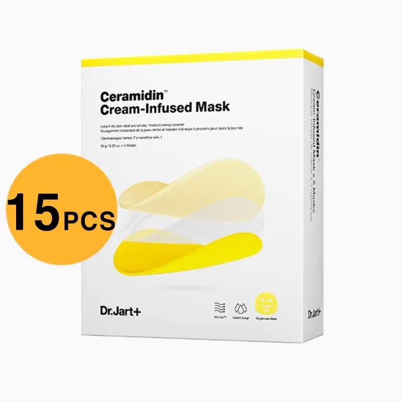 Dr.Jart  Ceramidin™ Cream-Infused Mask Sheets 18g/0.63oz X 5PCS (3 Options)