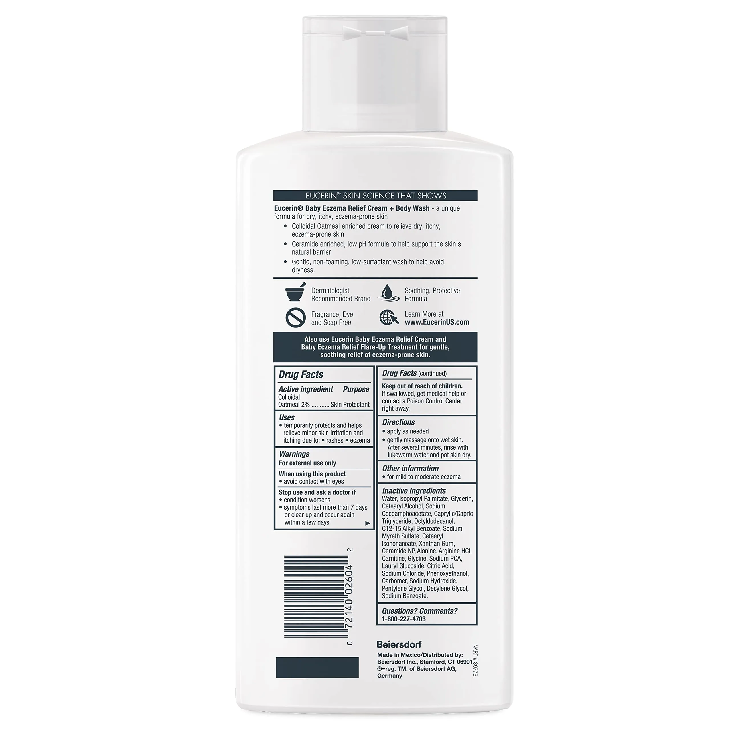 Eucerin Baby Eczema Relief Body Wash, 13.5 Fl Oz
