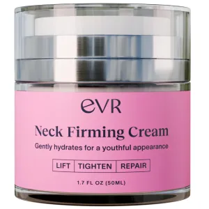 EVR BEAUTY Anti-aging Neck Firming Cream with Collagen & Hyaluronic Acid - Made in USA with Natural & Organic Ingredients Face Neck and Chest Tightening Moisturizer (Classic)