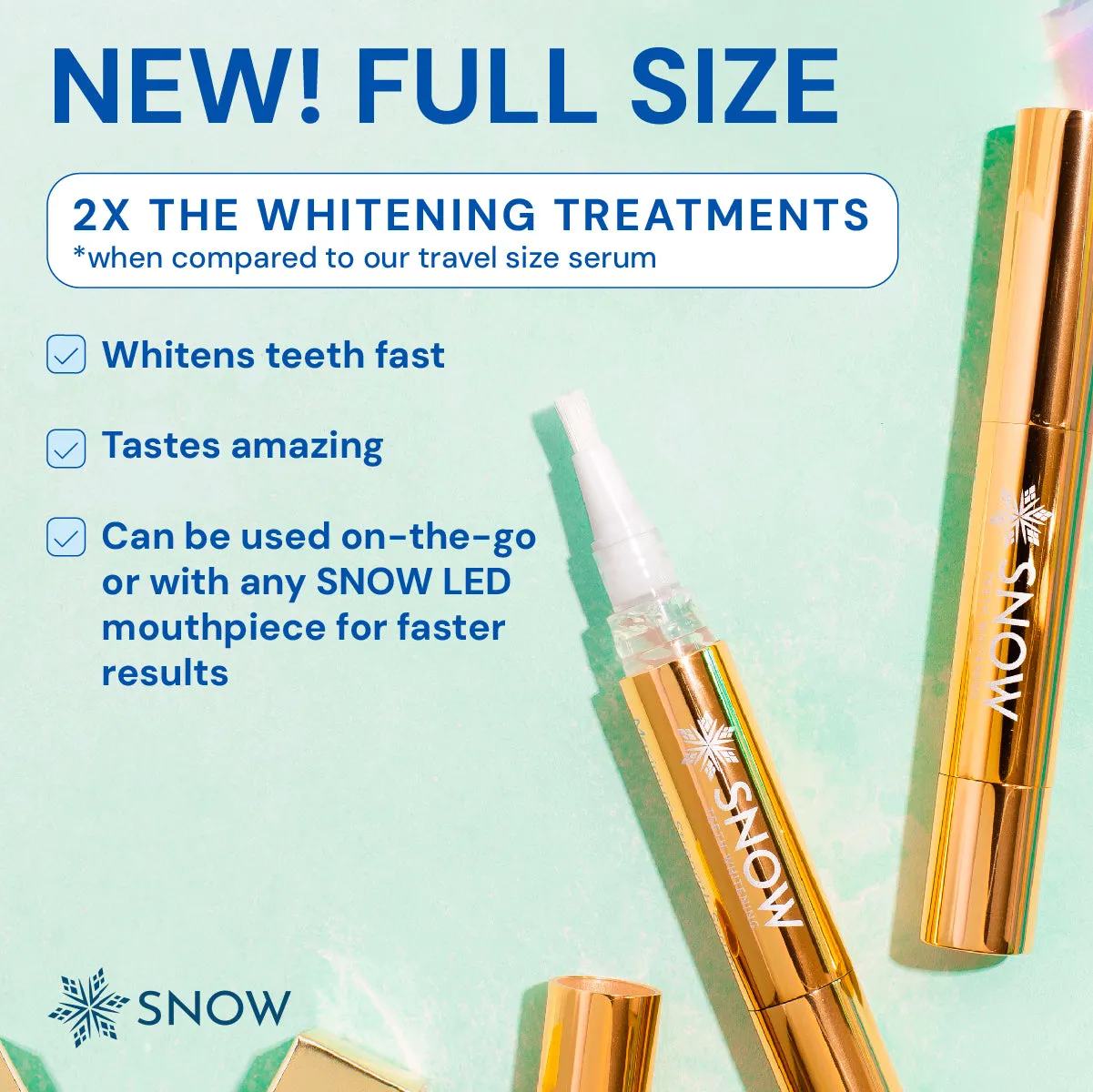Extra-Strength Teeth Whitening Gold Wand Serum   Dual-Peroxide Formula & Xylitol