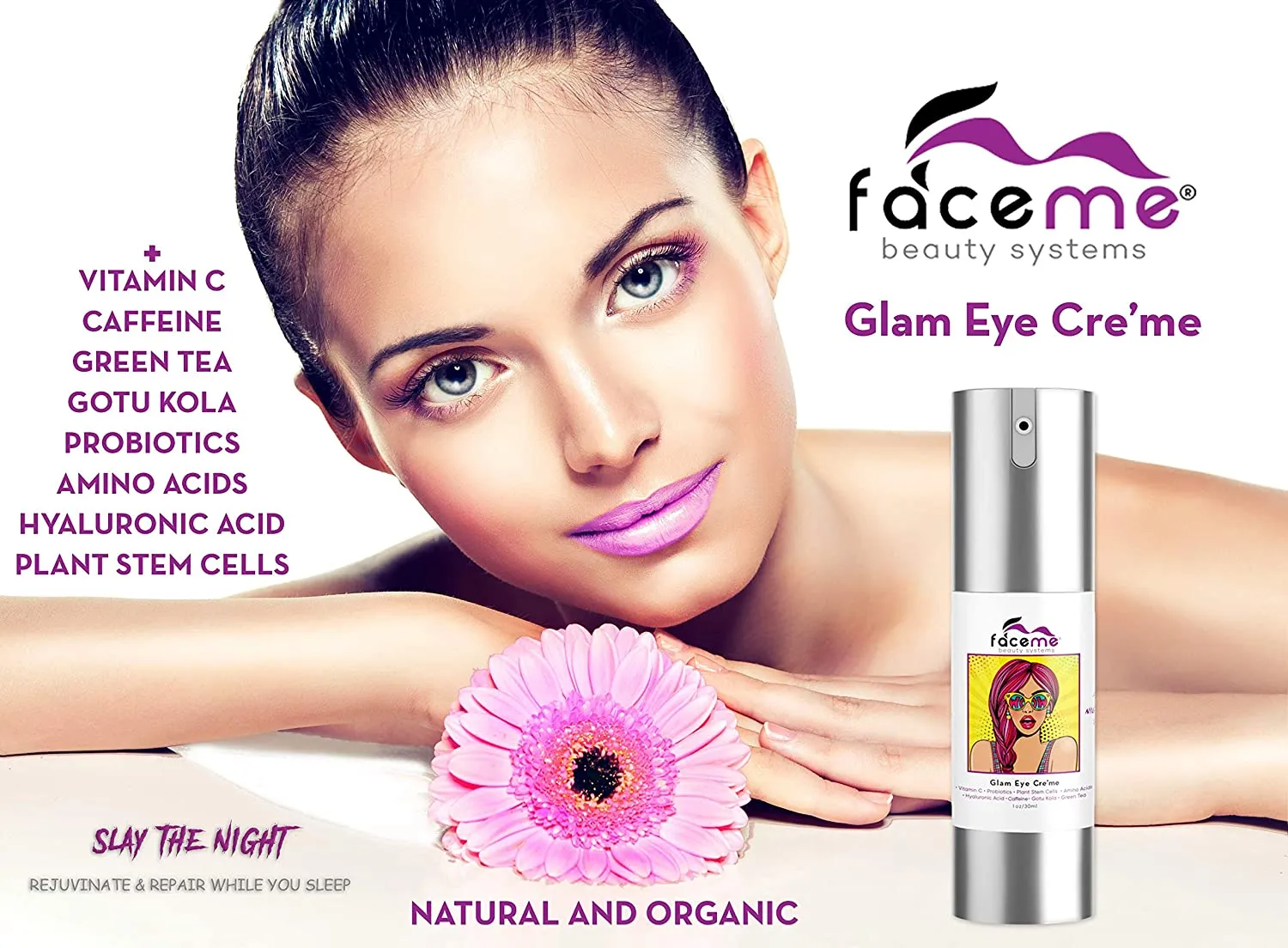 Eye Cream, Anti-Aging   Youth Promoting, Antioxidants & Botanicals- Vanquish Puffiness, Slay Inflammation, Super Hydrate, Smooth Fine Lines, Tighten & Firm with Caffeine, Plant Stem Cells 1 oz