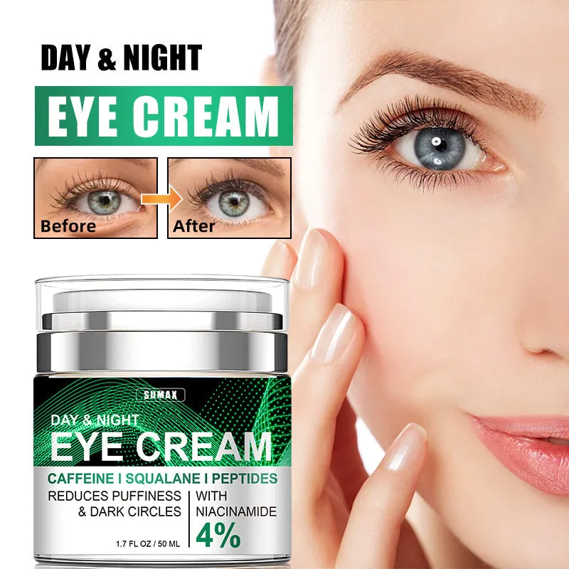 Eye Cream for Dark Circles and Puffiness, Bags Under Eyes Treatment, Anti-Aging Collagen Eye Cream for Wrinkles, Day & Night Caffeine Eye Cream with Niacinamide Dimethicone
