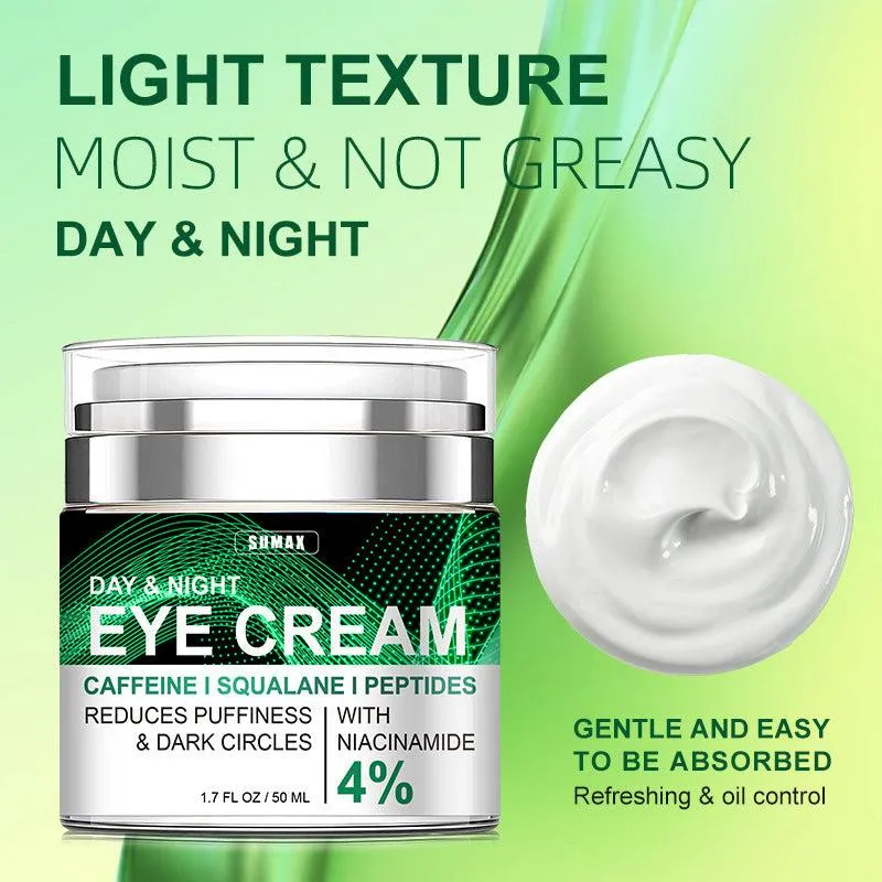 Eye Cream for Dark Circles and Puffiness, Bags Under Eyes Treatment, Anti-Aging Collagen Eye Cream for Wrinkles, Day & Night Caffeine Eye Cream with Niacinamide Dimethicone