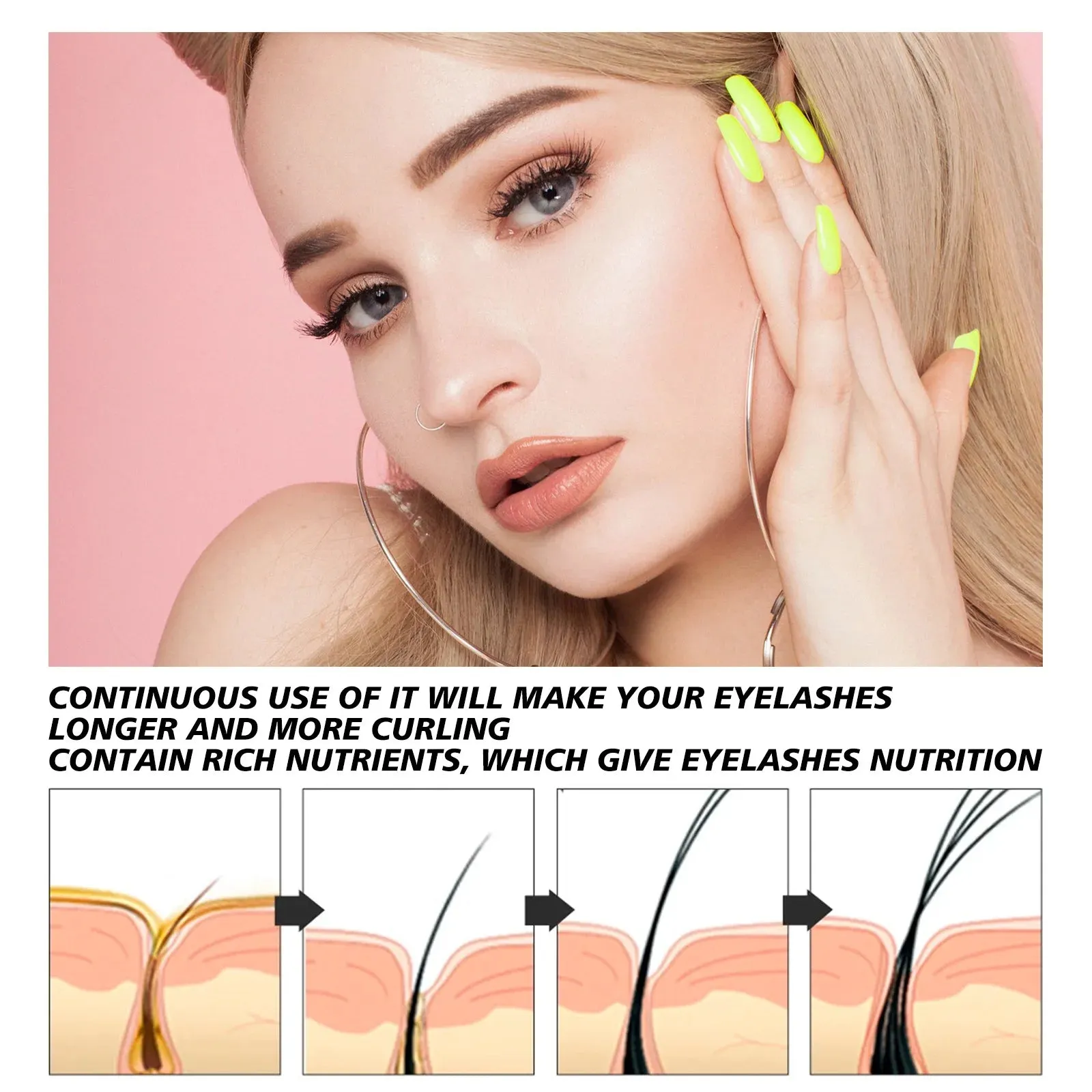 Eyelash Growth Serum - High Quality Lash Enhancing, Fast Extension, Beautiful Curl