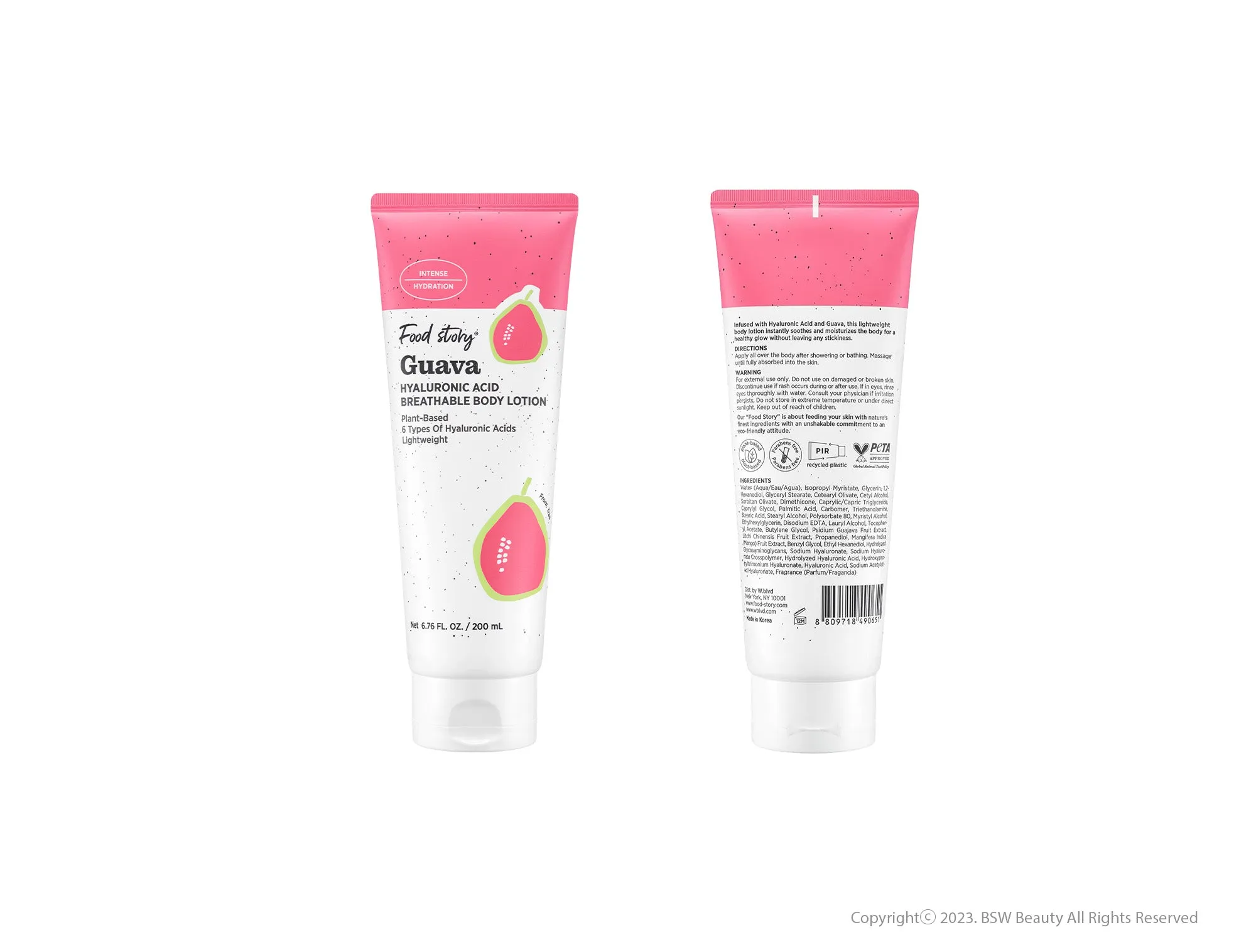 FOOD STORY GUAVA HYALURONIC ACID BREATHABLE BODY LOTION 6.76 FL. OZ. / 200 mL