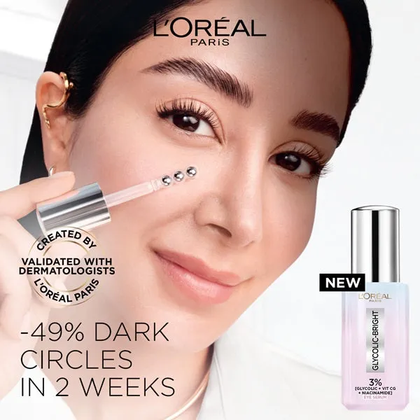 Glycolic [3% Glycolic Acid    Vitamin CG   Niacinamide] Eye Serum For Dark Circles, Brighten Eyes 20