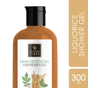 Good Vibes Liquorice Brightening Shower Gel|With Vitamin B3 & Rosemary Leaf Oil | Lightening, Antioxidant | Vegan, No Parabens, No Mineral Oil, Certified Fragrance, No Animal Testing (300 ml)