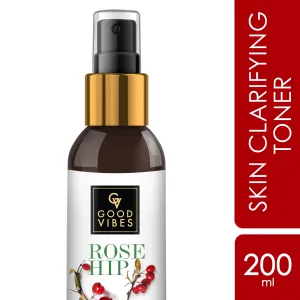 Good Vibes Rosehip Skin Clarifying Toner | Refreshes, Hydrates | With Avocado Oil | No Parabens, No Alcohol, No Sulphates, No Animal Testing (200 ml)
