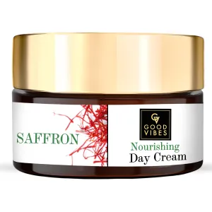 Good Vibes Saffron Nourishing Day Cream | Hydrating, Glow | With Coffee | No Parabens, No Sulphates, No Mineral Oil, No Animal Testing (100 g)