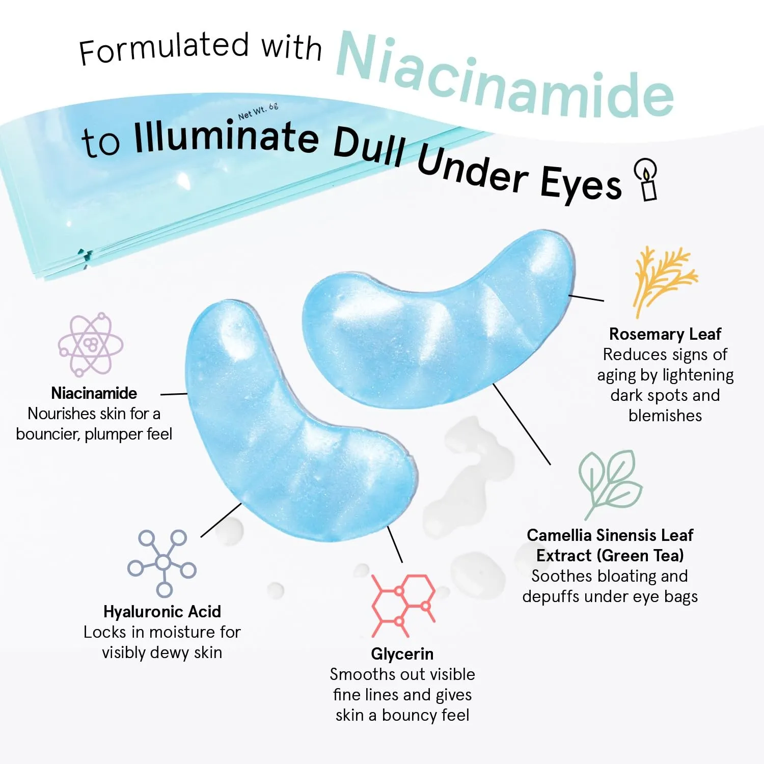 grace & stella Award Winning Under Eye Mask Reduce Dark Circles, Puffy Eyes, Undereye Bags, Wrinkles, Gel Under Eye Patches, Birthday Gifts for Women - Vegan Cruelty-Free Self Care (24 Pairs, Blue)