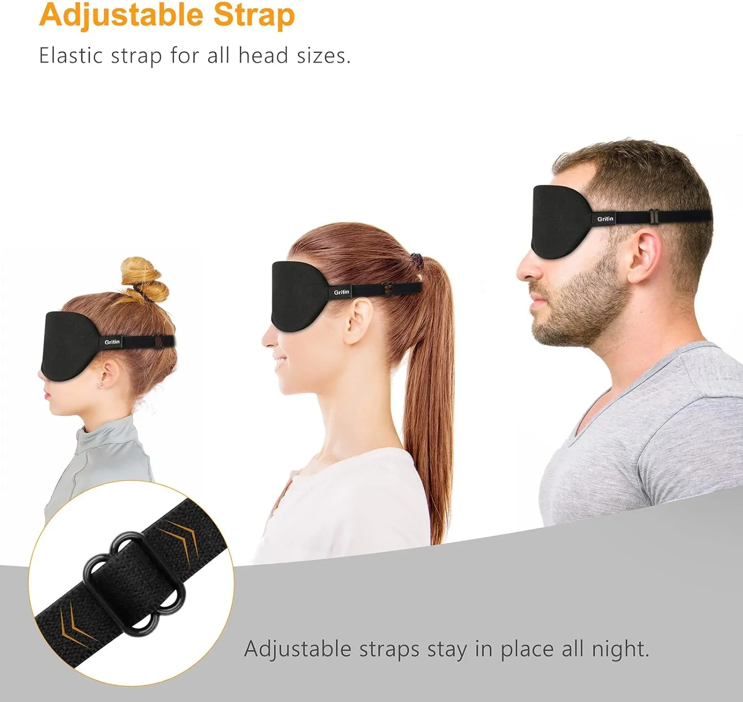 Gritin Light-Blackout Cotton Sleep Mask