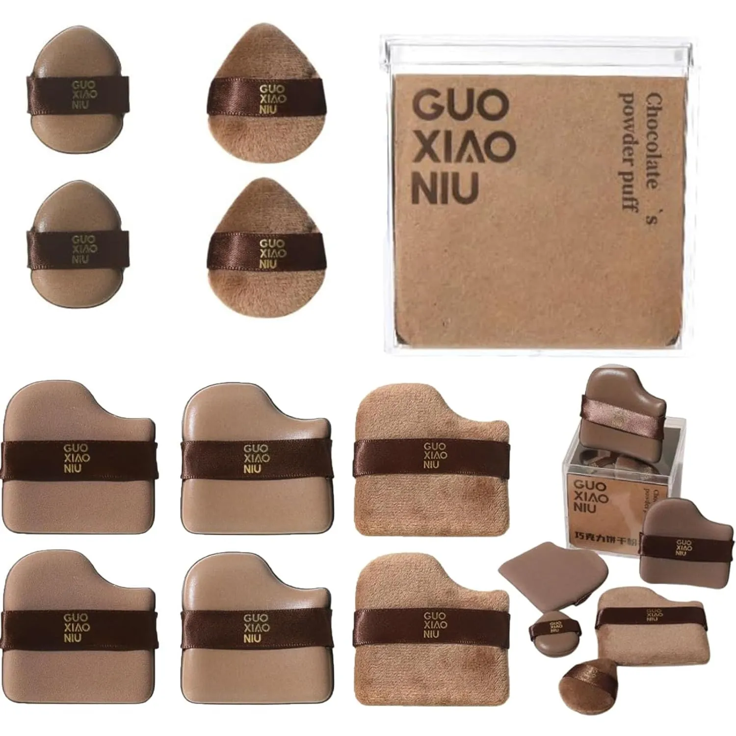 Guo Xiao Niu Makeup Puff, Guoxiaoniu Makeup Puff, 1 Pack of 6PCS Guo Xiao Niu Cushion Puff, Soft Powder Puffs for Foundation, Blush & Loose Powder (2Set)