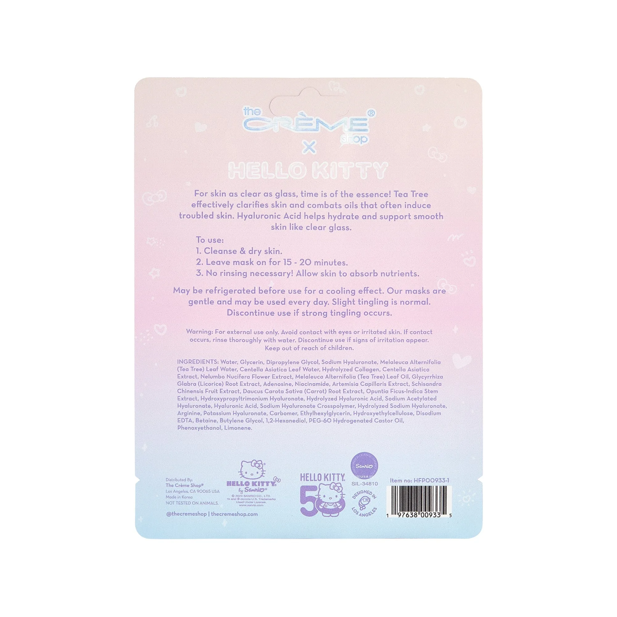 Hello Kitty 50 Feel So Clear Printed Essence Sheet Mask