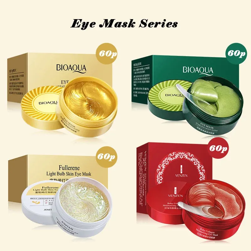 HydraFirm Eye Patches: 60pcs Gold Collagen Eye Mask for Moisturizing, Anti-Dark Circles, Eye Bag Removal & Firming Treatment