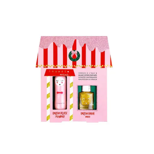 Inuwet Juliette House Duo - Lip Balm/Nail Polish - Strawberry/Papaya