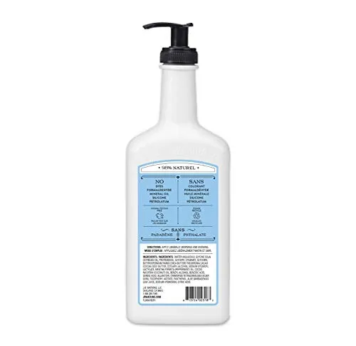 J.R. Watkins Peppermint Daily Moisturizing Lotion, Foot and Body Cream in Pump Dispenser, Hydrating Skin Cream Made with Shea Butter, Cocoa Butter, and Coconut Oil, 532 Milliliters
