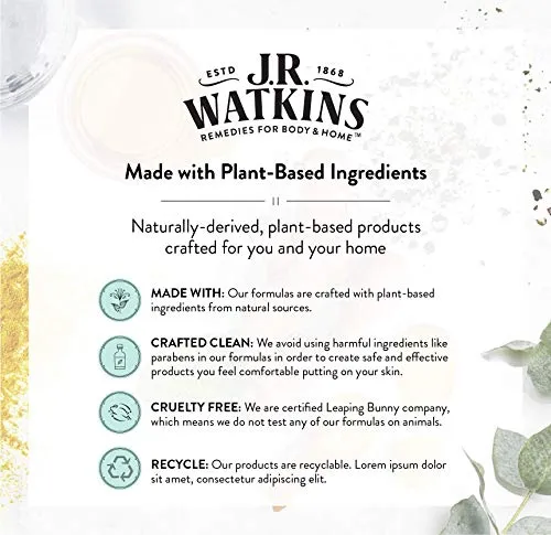 J.R. Watkins Peppermint Daily Moisturizing Lotion, Foot and Body Cream in Pump Dispenser, Hydrating Skin Cream Made with Shea Butter, Cocoa Butter, and Coconut Oil, 532 Milliliters