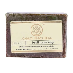 Khadi Natural Herbal Basil Scrub Soap 125g