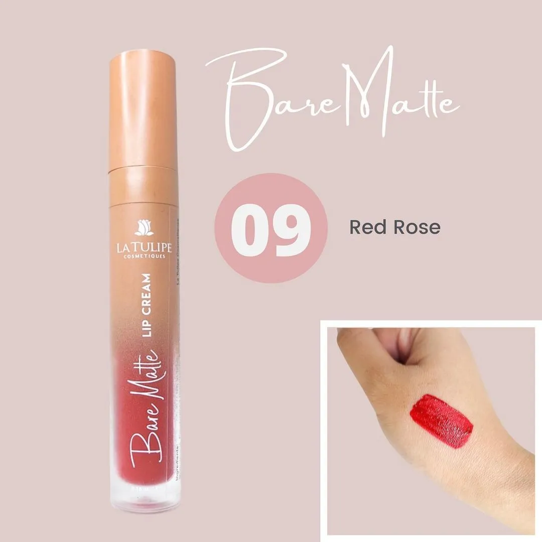La Tulipe Cosmetiques Bare Matte Lip Cream - 09 Red Rose - 4.5g