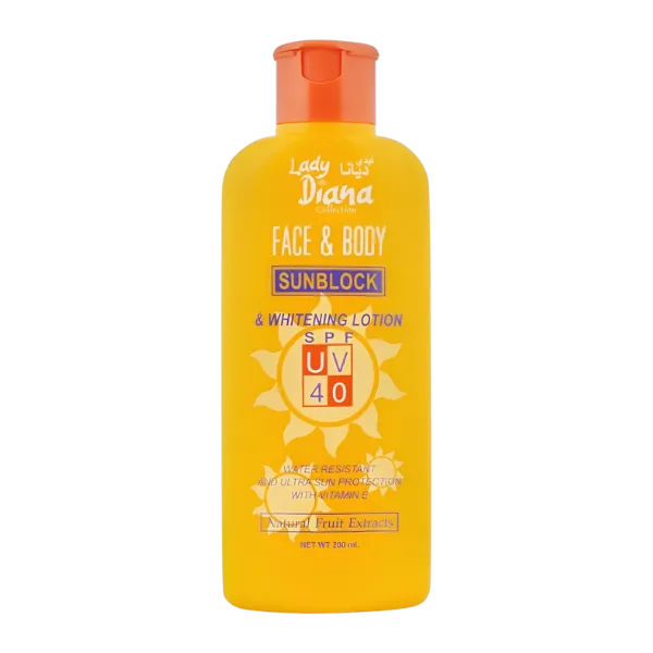 Lady Diana Face & Body Sunblock & Whitening Lotion SPF 40 200ml