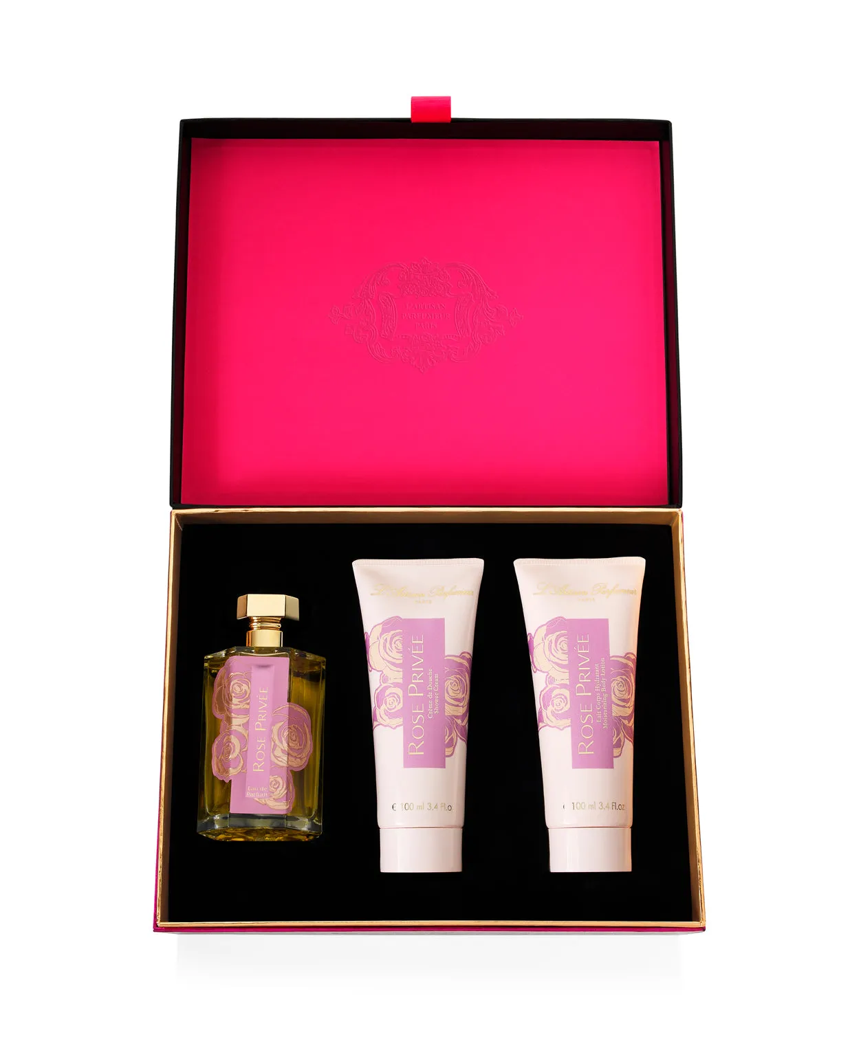 L'Artisan Parfumeur Rose Privee 3Pc GiftSet 3.4Oz EDP, ShowerCream & Body Lotion