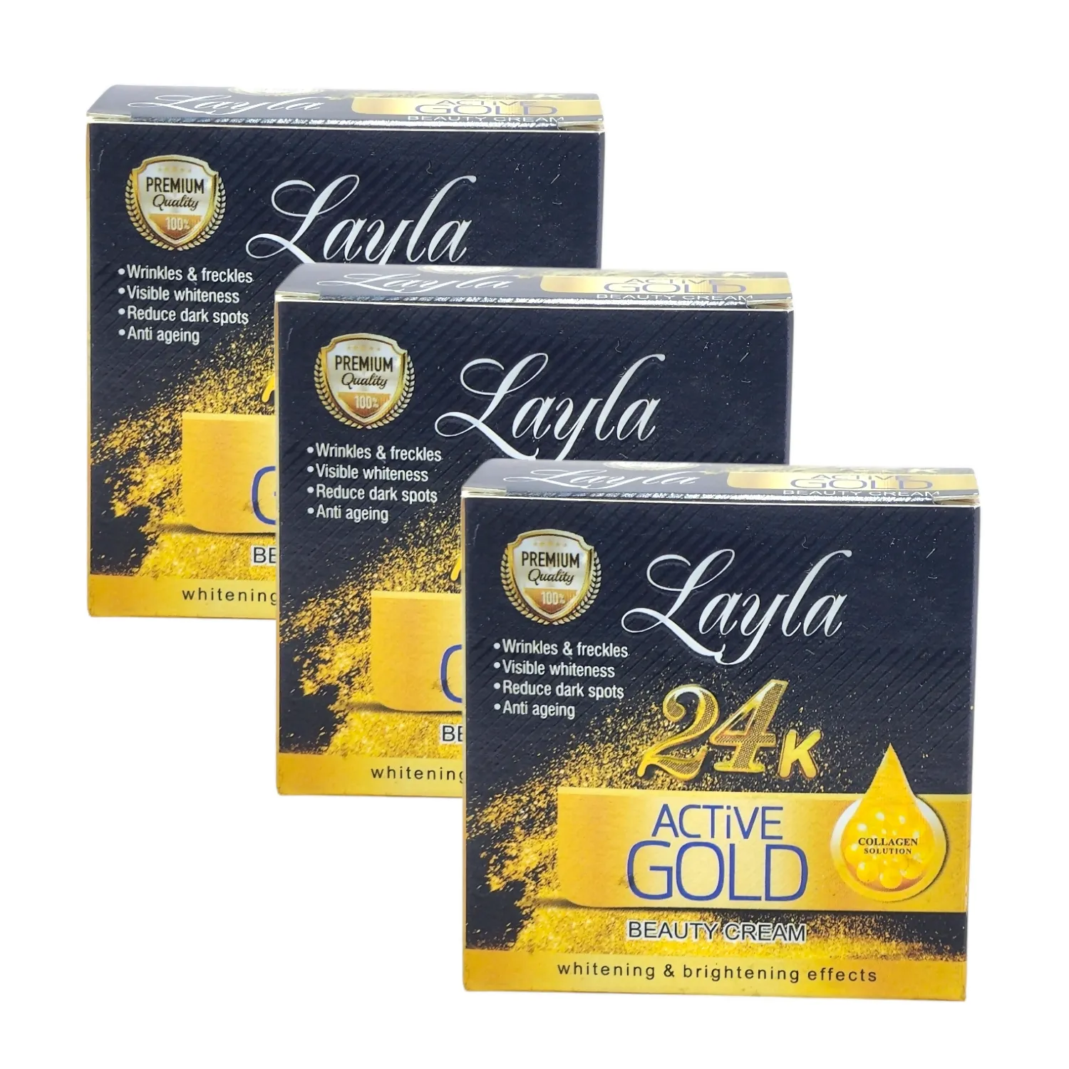 Layla 24k Active Gold Beauty Cream 20g (Pack of 3)