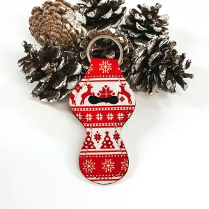 Lip Balm Holder in a Red Christmas Print