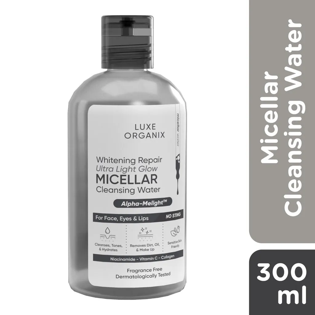 Luxe Organix Whitening Repair Ultra Light Glow Micellar Cleansing Beauty Water 300mL