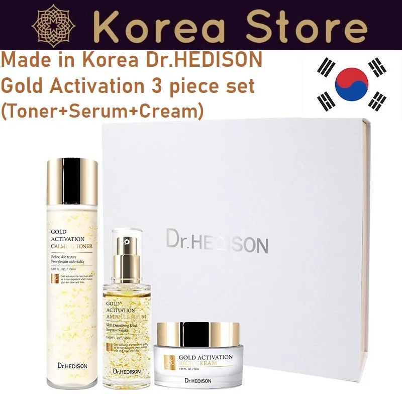 Made in Korea Dr.HEDISON Gold Activation 3 piece set (Toner Serum Cream)