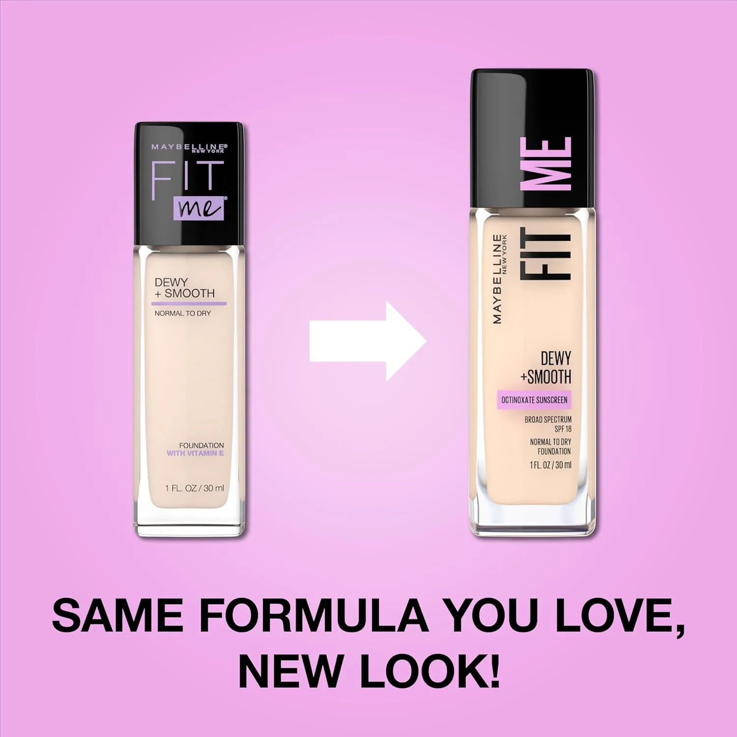 Maybelline Fit Me Dewy   Smooth Liquid Foundation Makeup, Fair Ivory, 1 Count (Packaging May Vary)