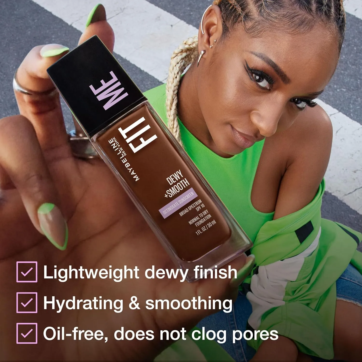 Maybelline Fit Me Dewy   Smooth Liquid Foundation Makeup, Fair Ivory, 1 Count (Packaging May Vary)