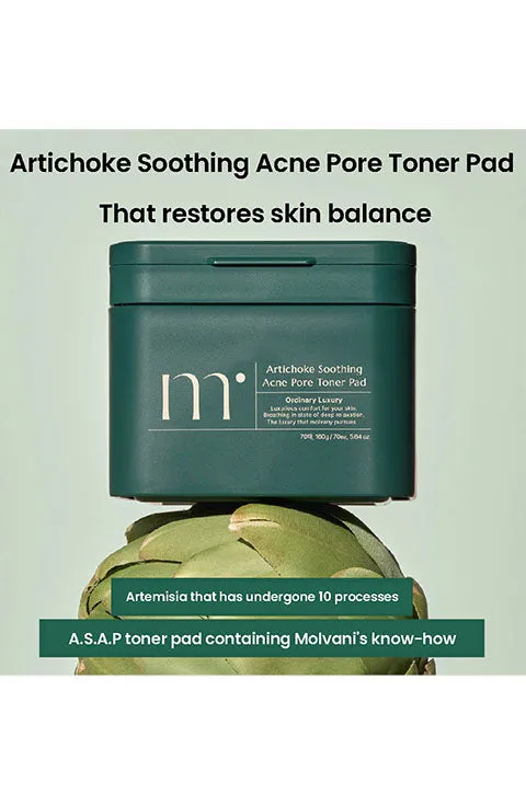 MOLVANY ARTICHOKE SOOTHING ACNE PORE TONER PAD