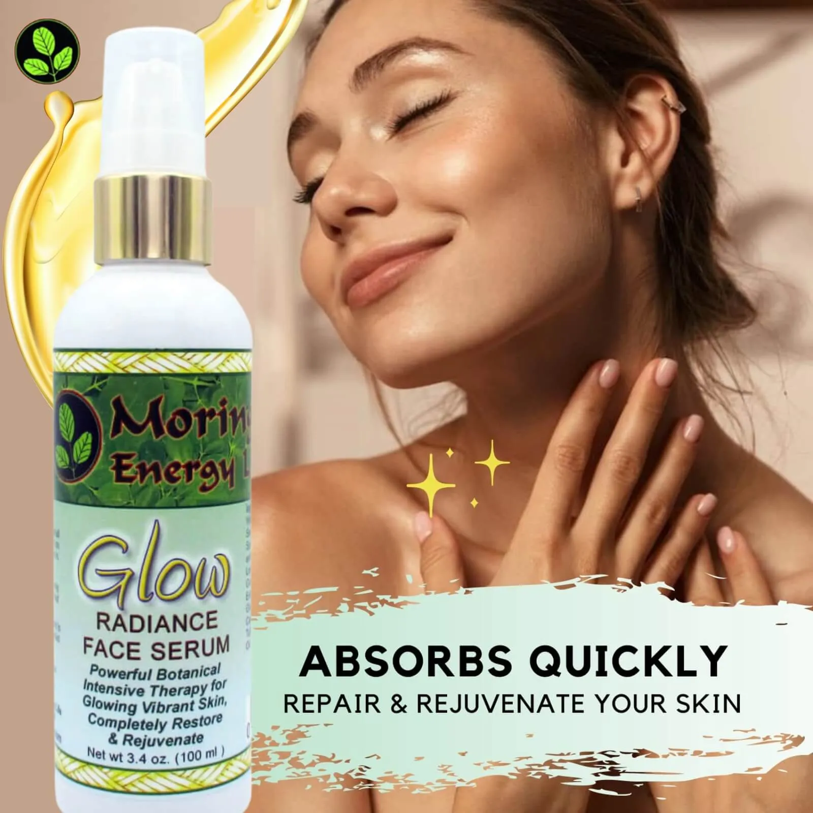 Moringa Glow Radiance Face Serum 3.4 oz