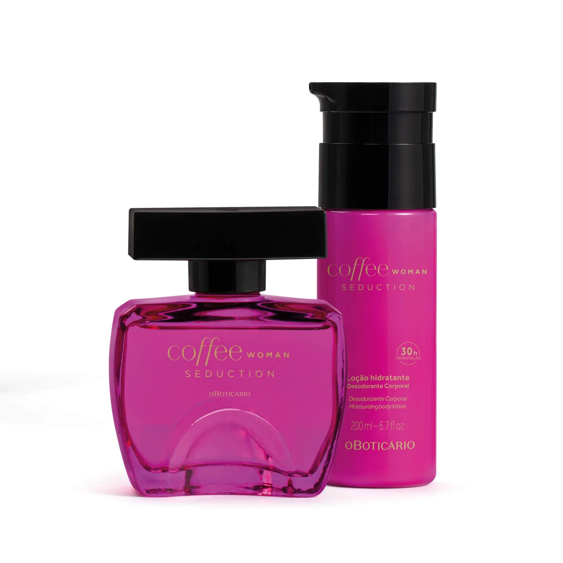 Mother's Day Kit Coffee Woman Seduction: Deodorant Cologne 100ml   Moisturizing Lotion Deodorant 200ml   Nécessaire - o Boticario