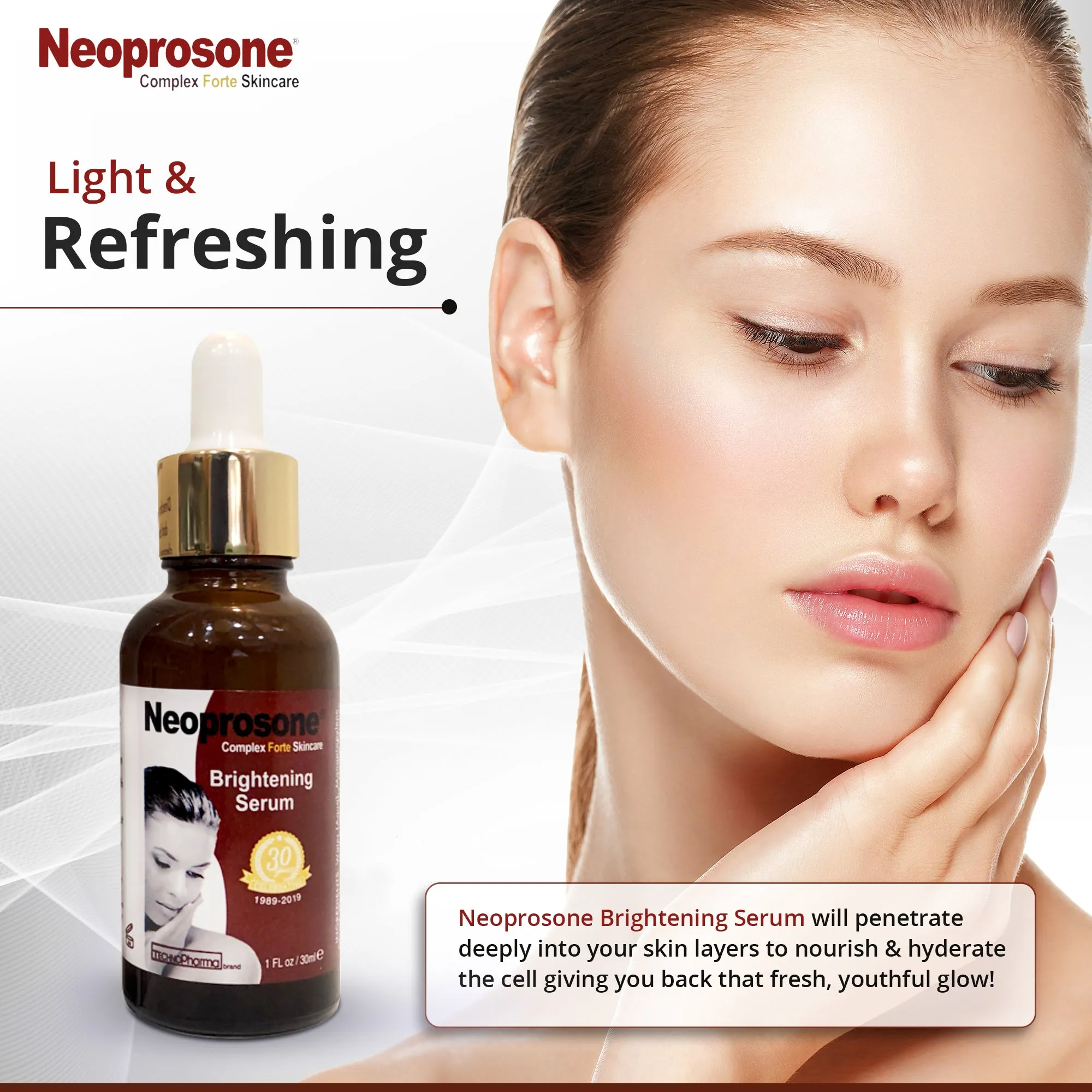 Neoprosone Brightening Serum - For Clear Skin - 30 ml / 1 oz