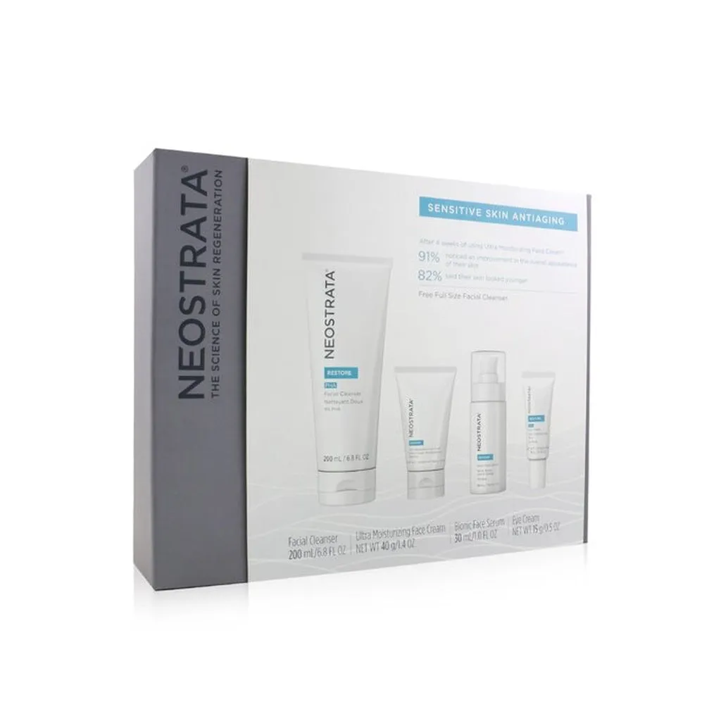 NEOSTRATA - Sensitive Skin Antiaging Kit: Restore Cleanser, Restore Face Cream, Restore Face Serum, Restore Eye Cream