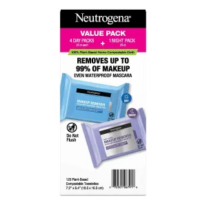 Neutrogena Makeup Remover & Night Calming Cleansing Towelettes - 25ct/5pk