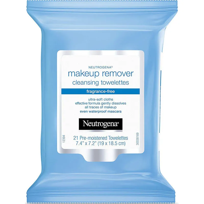 NEUTROGENA - Makeup Remover Cleansing Towelettes, Fragrance Free - 21 Towelettes