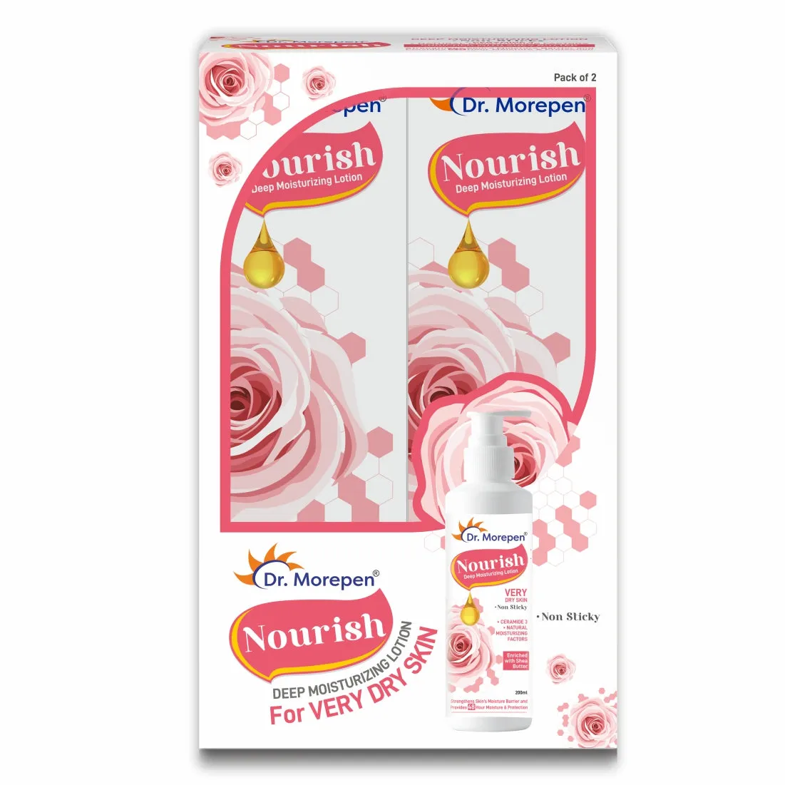 Nourish Body Deep Moisturizing Lotion -By Dr. Morepen (Pack of 2)