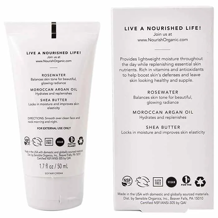 Nourish Organic - Lightweight Moisturizing Face Lotion, 1.7 fl oz | Pack of 3