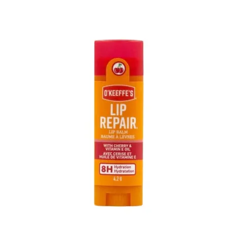 O'Keeffe's Ultra Hydrating Cherry Lip Repair Lip Balm, Relieves Extremely Dry Cracked Lips, All Day Moisture, Stick, (Pack of 1), 109542
