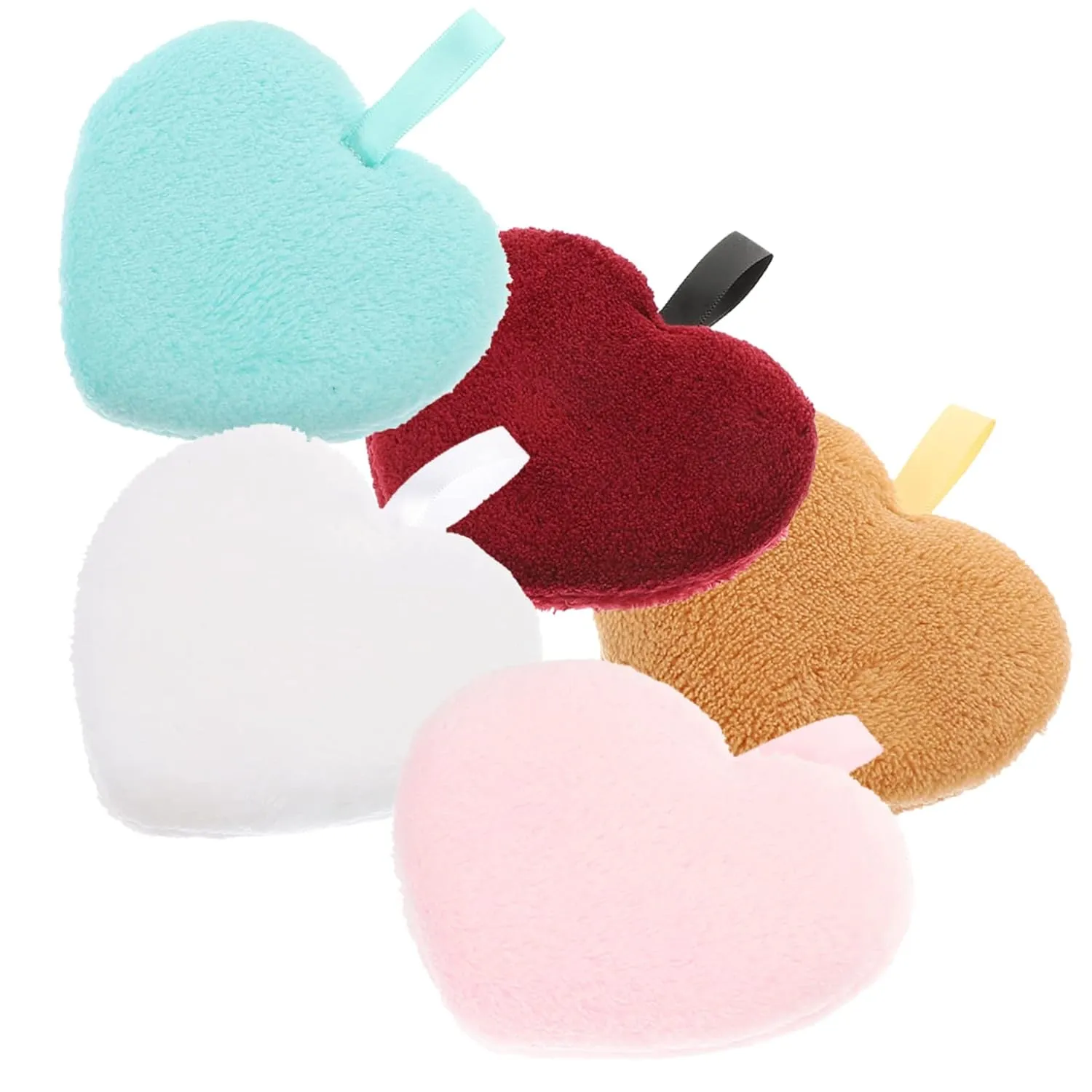 PartyKindom 5Pcs Reusable Skin Cleaning Powder Gentle Facial Cleansing Tools for Makeup Removal and Deep Cleaning Mixed Colors