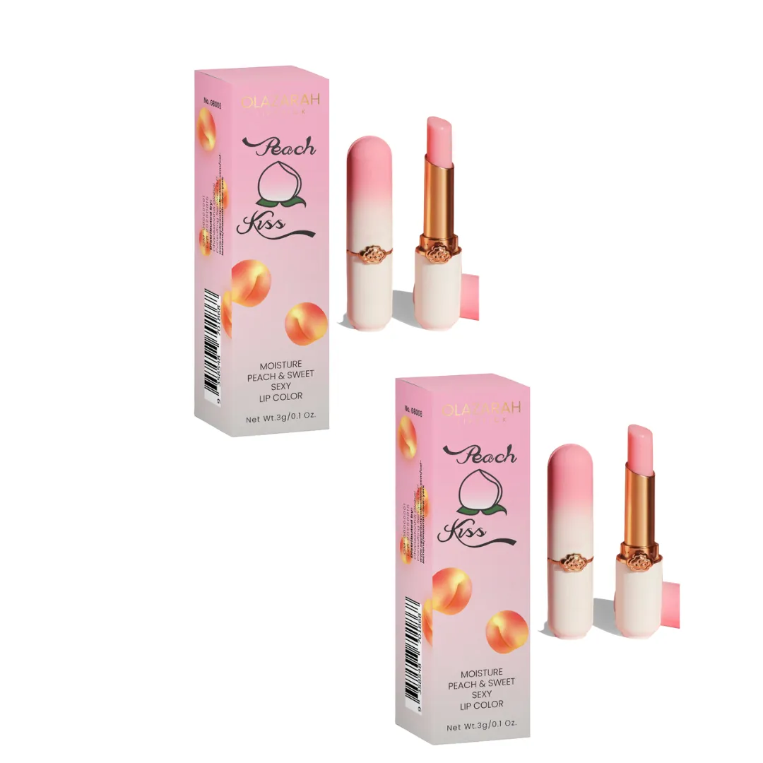 Peach Moisturizing Lip Gloss/Balm - Long Lasting, Sweet Pink Color, Hydrating, Anti-Drying & Moisturizing Formula, LOT OF 2, 1 Fl. oz