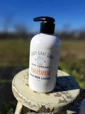Peach Papaya Goat Milk Lotion - Natural, Non-Greasy, Quick-Absorbing Hydration