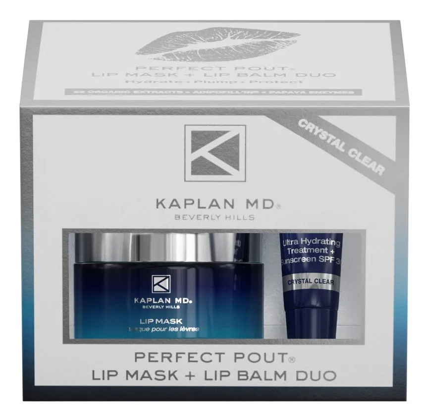 Perfect Pout Duo - Mini Lip Mask   Lip Balm Set In Crystal Clear