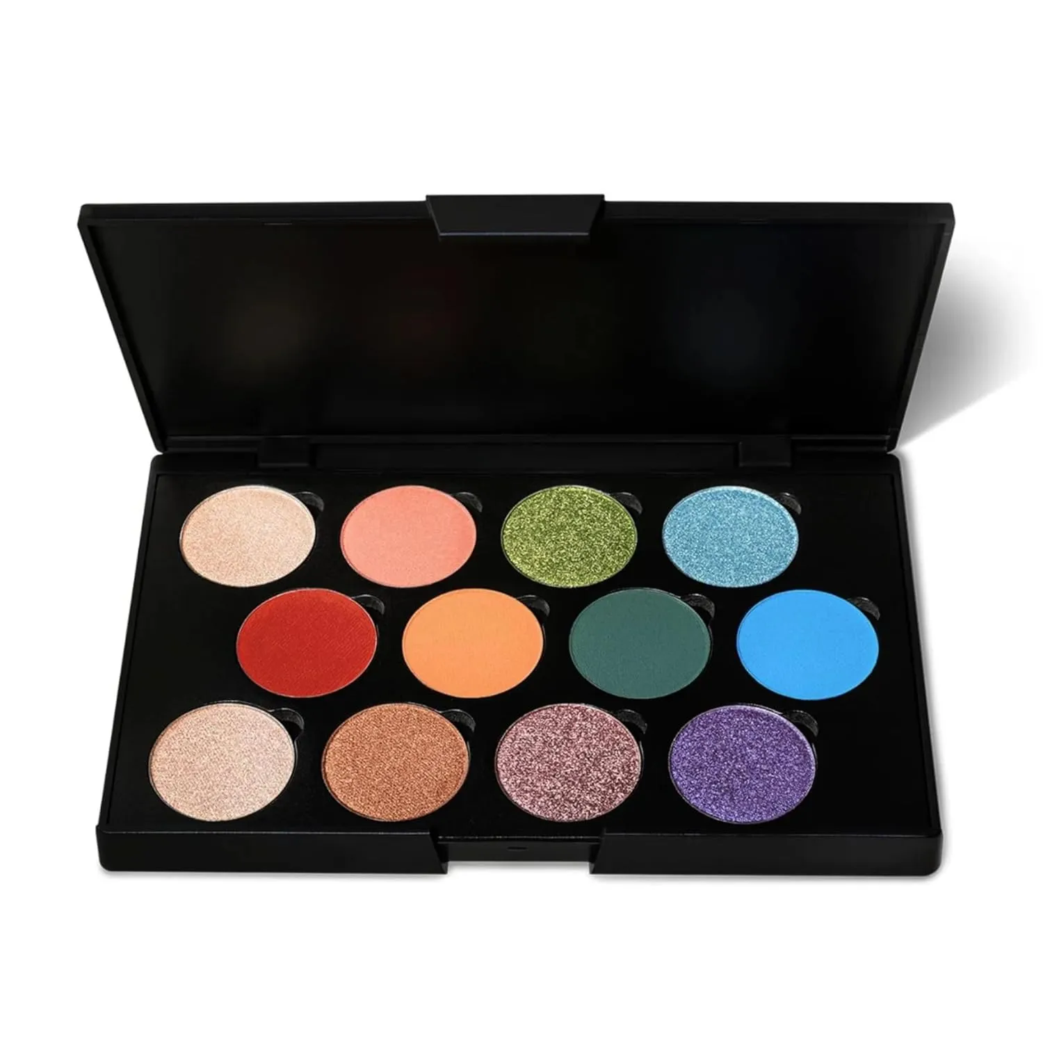 Poise Makeup Mineral Pressed Glam Eye Color Palette | 12 Glamorous Color Mineral-based Long-lasting Eyeshadow Palette